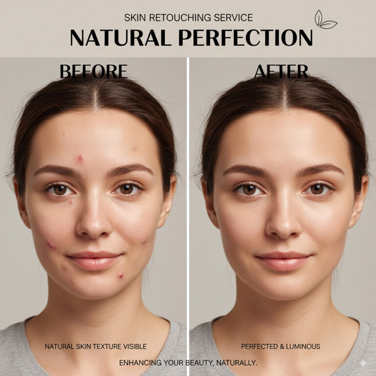 Professional skin retouching service for natural-looking portraits” “High-quality skin retouching for flawless beauty photography” “Natural skin retouching to remove blemishes and imperfections” “Skin smoothing and tone correction for portrait retouching” “Photo retouching service for professional headshots and fashion images